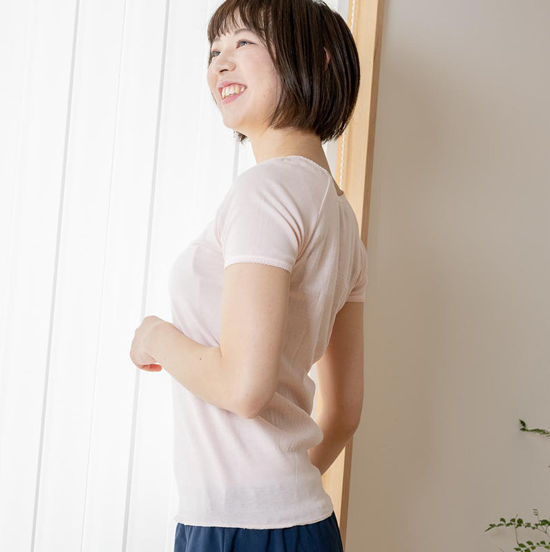 岩盤浴 綿100% 3分袖レディースインナー | 冷えのお悩み・冷房対策