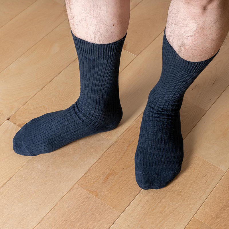 岩盤浴 リブ 全面加工 メンズ靴下 | 冷えのお悩み・冷房対策・足元の冷え