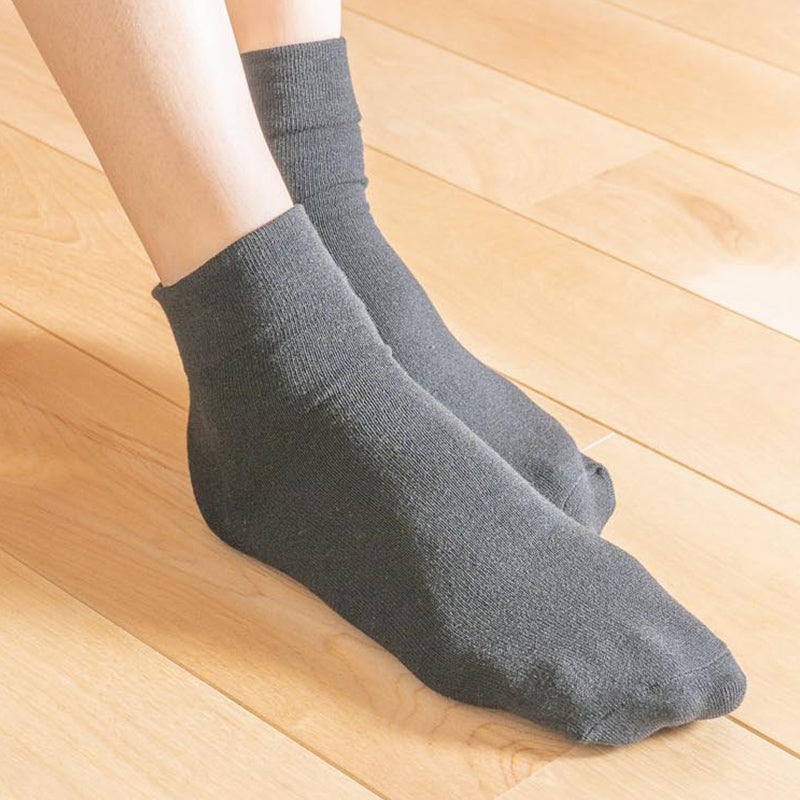 ブラックシリカ 岩盤浴 ゆったり 綿混靴下 2701 | 冷えのお悩み・冷房対策・足元の冷え
