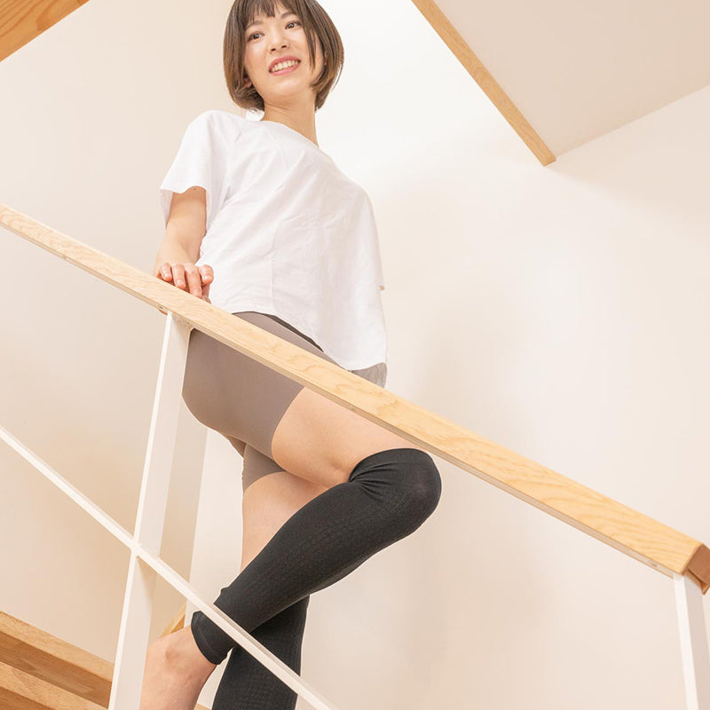 ブラックシリカ 岩盤浴 レッグウォーマー ロング 秋冬 6715 | 冷えのお悩み・冷房対策・足元の冷え