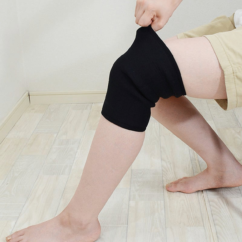 ブラックシリカ 岩盤浴 ひざ用サポーター片膝用　6746　|　冷えのお悩み・冷房対策・関節の痛み