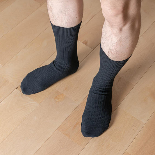 岩盤浴 リブ 全面加工 メンズ靴下 | 冷えのお悩み・冷房対策・足元の冷え