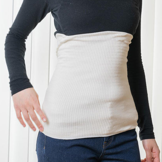 岩盤浴 綿リブ型 腹巻 ウェストウォーマー ベージュ | 冷房対策・お腹の冷え