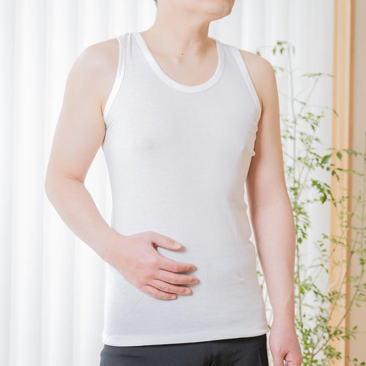 岩盤浴 ランニングU首 メンズインナー | 冷えのお悩み・冷房対策・お腹の冷え